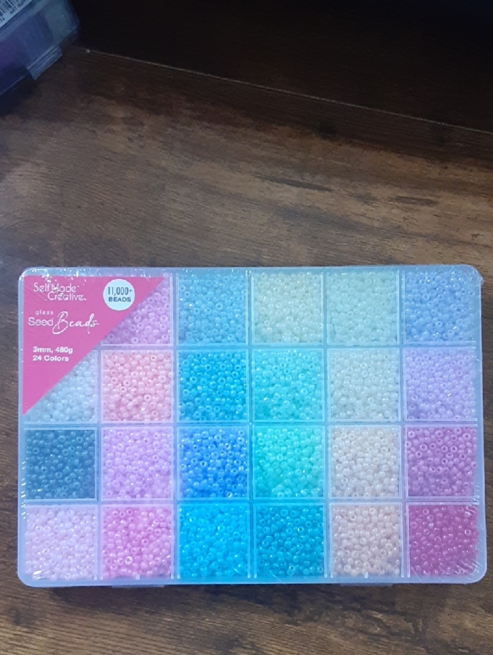 Selfmade Creative 11000+ Glass Seed Beads - 24-Color Kit